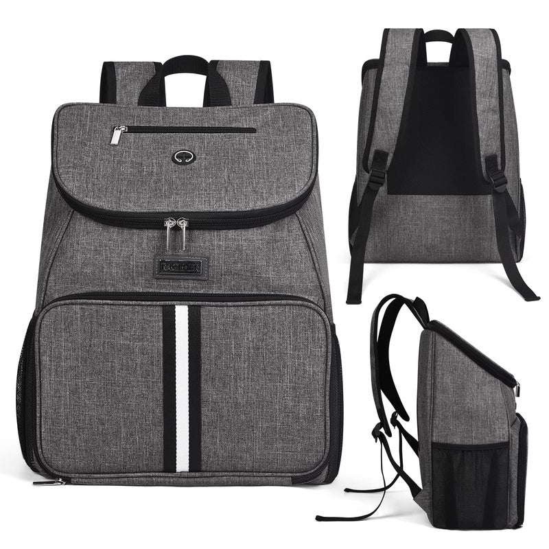 BAGLHERä¸¨Dog Travel Bag, Airline Approved Pet Supplies Backpack, Dog Travel Backpack Accessories Set with 2 Silicone Collapsible Bowls and 2 Food Baskets, Gray - Image 2